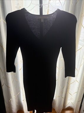 Black V-Neck Knit Dress - Women